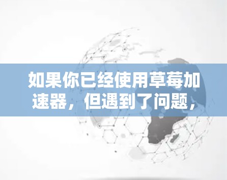 如果你已经使用草莓加速器,但遇到了问题,可以尝试以下步骤 如果你已经使用草莓加速器,但遇到了问题,可以尝试以下步骤